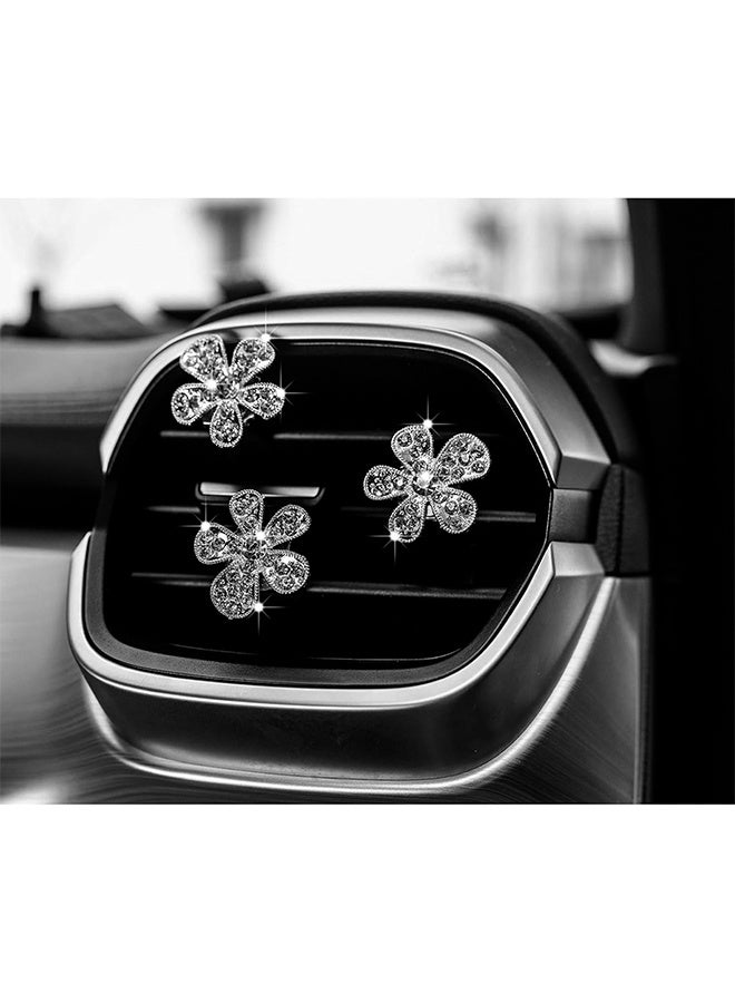 5 قطع مشبك تهوية السيارة، معطرات الهواء من زهرة بلينغ، مشابك تهوية للسيارة، زينة فتحات السيارات اللطيفة، موزع سيارة، حجر الراين، ديكور داخلي السيارة، إكسسوارات تهوية السيارة - Image 2